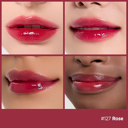 Laka Fruity Glam Lip Tint Mini, 1.9g/0.07oz, Glowing Lip Stain with Wide Color Spectrum, Hydrating & Lightweight Texture, Long-Lasting Bold Stain, Non-Sticky, Vegan, K-Beauty (#127 Rose)