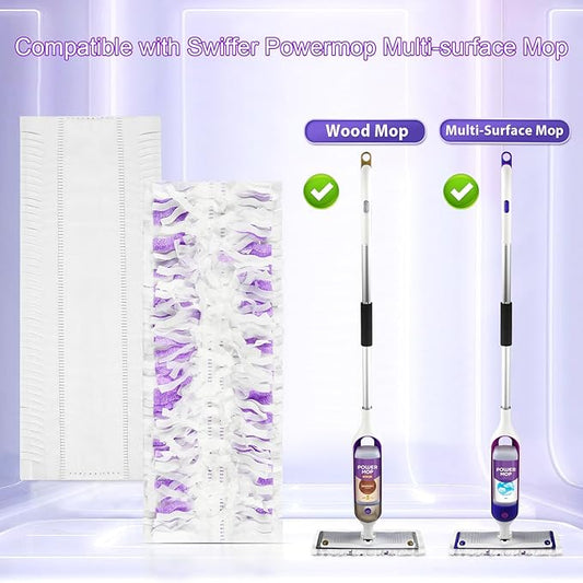 12 Pack Power Mop Refills Compatible with Swiffer Power Mop, for Swiffer Wet Pads Refill, for Floor Cleaning, Unscented