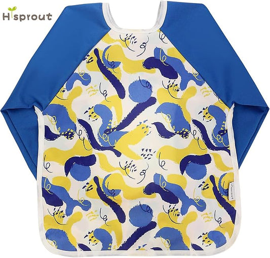 Infant Toddler Baby Waterproof Sleeved Bib, Bib with Sleeves&Pocket, 6-24 Months