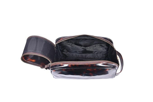 10" Premium Leather Toiletry Travel Pouch With Waterproof Lining | King-Size Handcrafted Vintage Dopp kit By Aaron Leather Goods (Canary Brown)