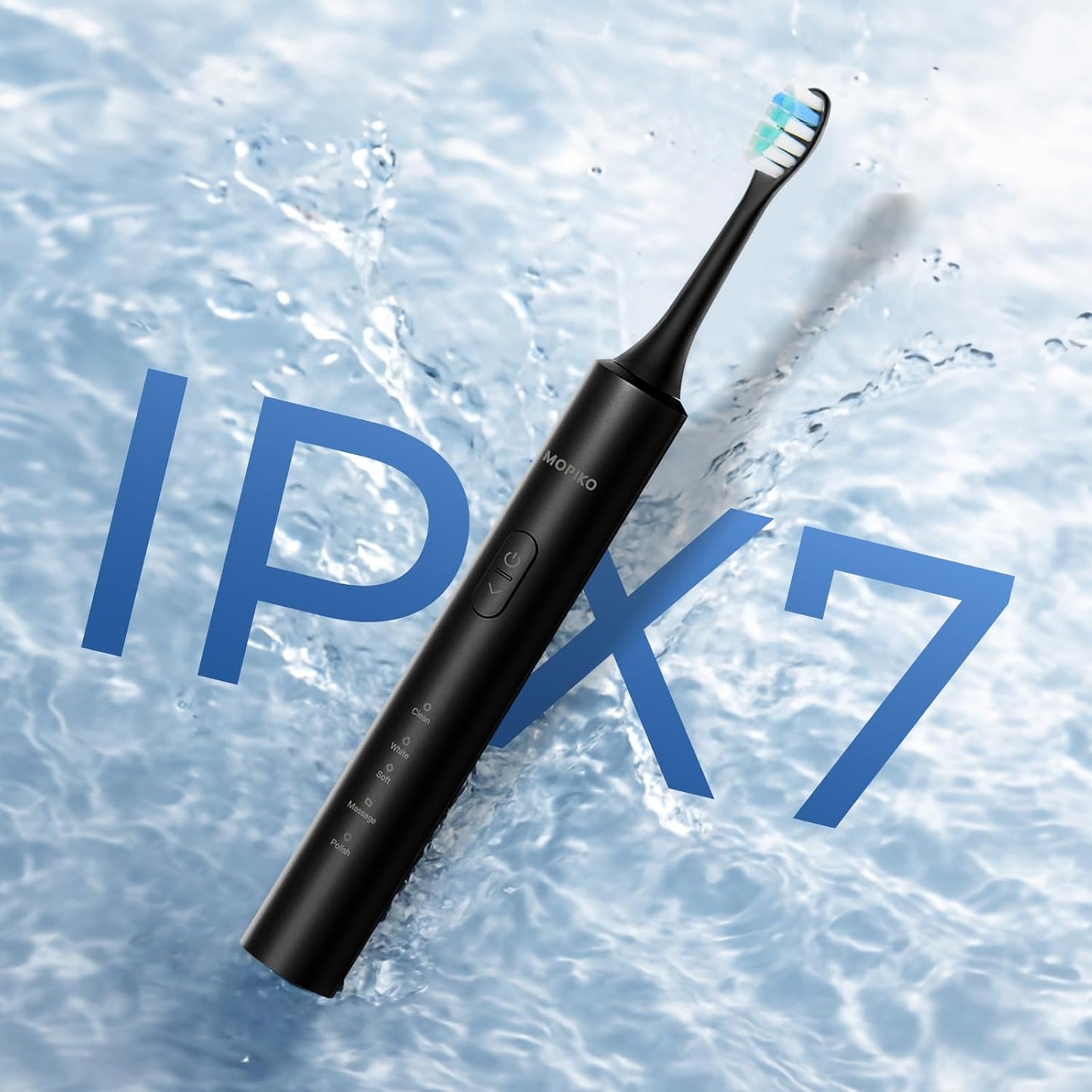 Sonic Electric Toothbrush for Adults - 5 Modes Power Sonic Rechargeable Black Electric Toothbrush with 8 Brush Heads