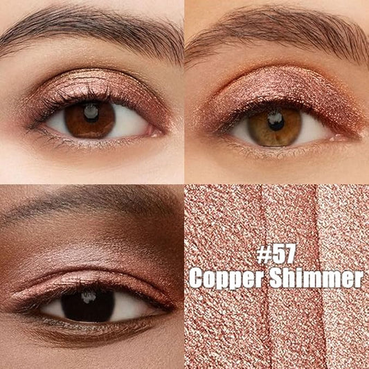 evpct Copper Shimmer Cream Eye Shadow Sticks Brightener Pencils for Women, Shimmery Bronze Silky Eyeshadow Applicator Stick Pen Waterproof, Blendable Crease-Proof Stick Eyeshadow Shimmer Eye Makeup 57