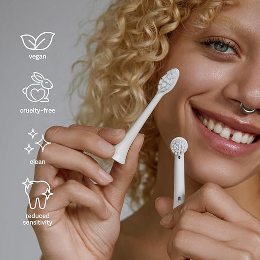 Plus Ultra Eco Friendly Toothbrush Replacement Heads 3 Pack | Designed for Sonic Powered Electric Toothbrushes | Made with Recycled Plastic | Soft Toothbrush for Sensitive Teeth