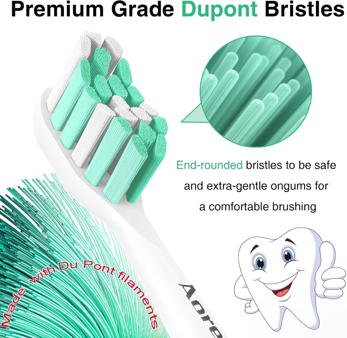 Aoremon Toothbrush Replacement Heads for Philips Sonicare Replacement Heads - Standard Toothbrush Head Compatible with Most Phillips Sonicare Click-on Electric Toothbrushes