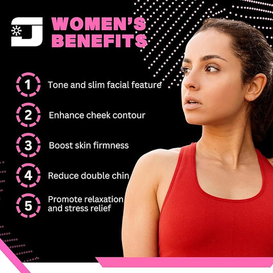 Jawzrsize Jaw Exerciser for Women - Double Chin Reducer, Facial Toner, Neck Exerciser for Younger and Healthier Look Helps Reduce Stress and Cravings Jawline Trainer (Pop N Go Beginner Pink)