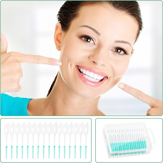 350 Pieces Braces Brush for Cleaner Interdental Brushes Kit Flosser for Braces Dental Braces Cleaner Braces Floss Picks Flossing Head Oral Dental Hygiene Flosser Tooth Cleaning(Basic Colors)