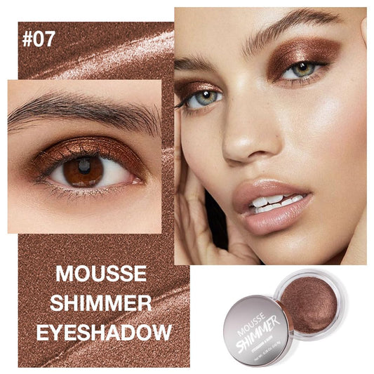 Dark Brown Mousse Single Eyeshadow Palette –Neutral Matte & Shimmer Eyeshadow,Mini Cream Glitter Eye shadow,Long Lasting Highly Pigmented Eye Makeup Compact Travel Siz Eye shadow for Older Women 07#