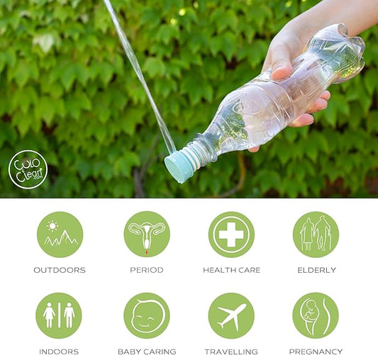 CuloClean Portable Bidet for Toilet, Travel, or Camping. Compatible with Any Plastic Bottle. Discreet, Sanitary or Travel Shower, Attachable Stopper, Backcountry Bidet Nozzle (8)