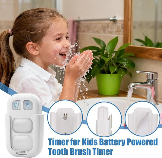 Kids Toothbrush Timer - LED Countdown Timer, Automatic Brushing Light, 2 Minute Flashing Light Timers with Battery Powered Alert | Smart Handwashing Reminder Clock for Children Teens Home School Bathr
