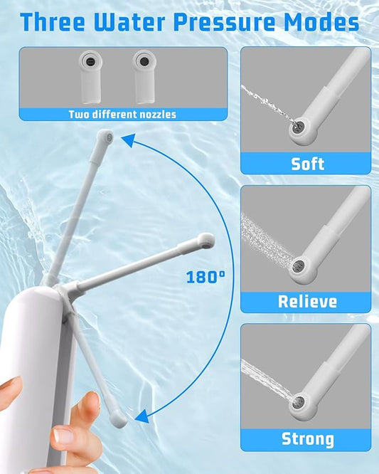 Portable Bidet for Travel with 400ml Bottle, Rechargeable Electric Travel Bidet with 3 Pressure Modes, Waterproof Handheld Bidet Sprayer for Women Men Baby Cleaning