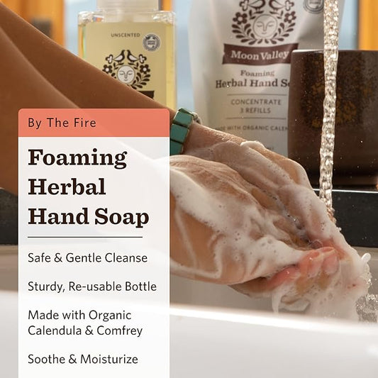 Moon Valley Herbal Foaming Hand Soap, Vegan (By the Fire, Recyclable Bottle)