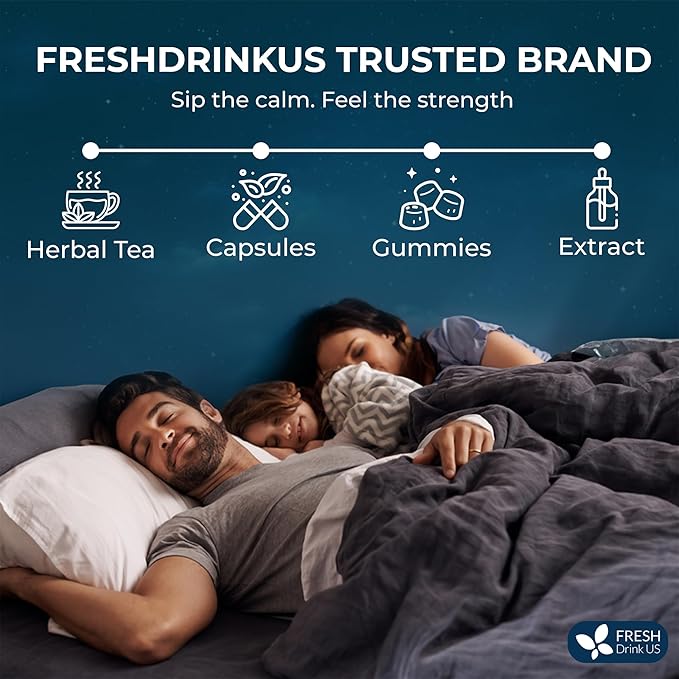 FreshDrinkUS, Premium 55 Tea Bags Better Sleep Herbal Tea | Caffeine-Free Loose Leaf Blend with Spearmint Leaves, Lemongrass Leaves, and Hawthorn Berry β Naturally Refreshing and Aromatic.