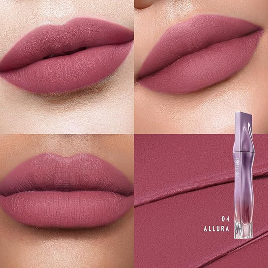 NEBULA VELVET LIP CREAM-Long Lasting Lip Stain, Waterproof and Transferproof Lip Tint, Matte Finish, Smooth Out Lip Lines, Lightweight & High Coverage, Stocking Stuffers (04 ALLURA)
