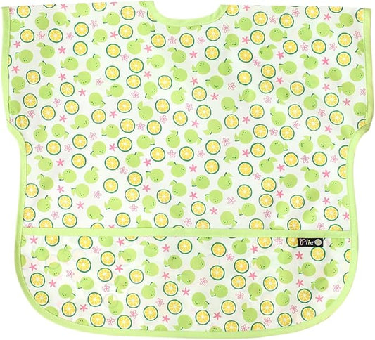Short Sleeve Waterproof Bib for Toddlers – Easy Clean Feeding Apron for Mealtime, Daycare, Self-Feeding, Lightweight