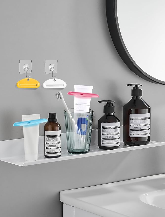 4PCS Toothpaste Squeezer, Colorful Plastic Toothpaste Tube Squeezer Toothpaste Dispenser HangingTube Squeezer Tool, Toothpaste Clip for Bathroom, Suitable for Toothpaste, Cream, Cosmetics