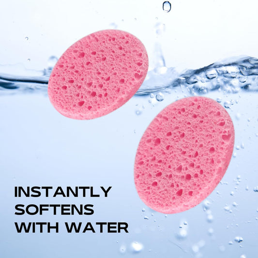 100 Pack 3 inch Compressed Facial Sponges, Gentle Exfoliating and Makeup Remover, Reusable and Soft ,(round 3inch)