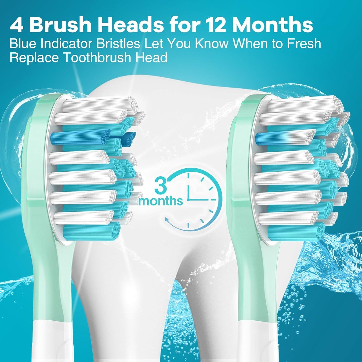 Aoremon Replacement Heads for Sonciare C3: Toothbrush Heads fit for Philips Sonicare 2 Series 3 Series ProtectiveClean DiamondClean FlexCare HealthyWhite 4100 5100 6100 G3 W3 C2 G2 C1, 4 Count,White