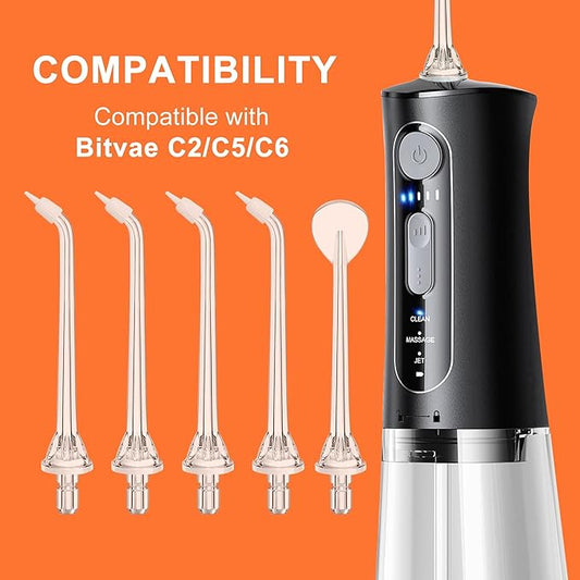 Replacement Head for Bitvae, Replacement Heads Oral Irrigator Refill Heads Jet Tips,Only Compatible C2/ C5/C6 water flosser(Orthodontic Tips)
