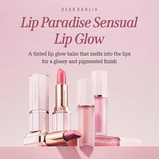 DEARDAHLIA Lip Paradise Sensual Lip Glow (Luna) - Weightless Hydrating Vegan Lipstick with Glossy Finish, Natural Radiant Glow & Shea Butter Nourishment. 0.11 oz