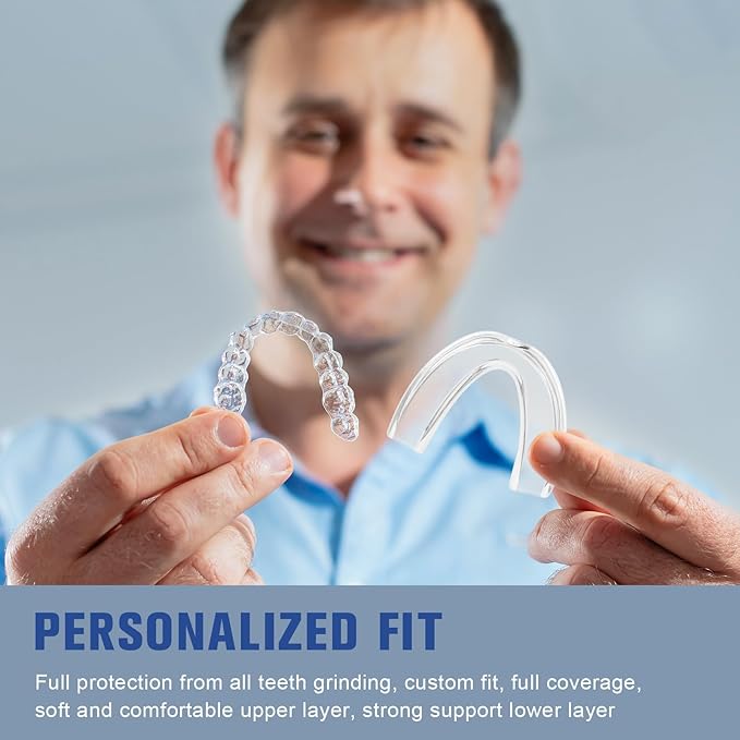 Mouth Guard for Grinding Teeth at Night, Mouth Guard for Clenching Teeth at Night Upgraded Safety EVA Material, Night Guards for Teeth Grinding, Anti Grinding Guard for Adult with 6 Cleaning Tablets