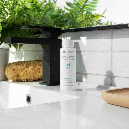 CariFree Maintenance Rinse, Mint Flavored, Travel Size for On-The-Go Convenience, Anti-Cavity & Fluoride Mouthwash, Xylitol, Alcohol-Free, Neutralizes pH, Dentist Recommended (Pack of 5)