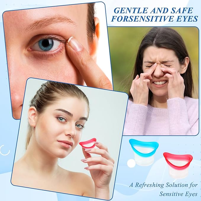 4pcs Eye Wash Cup Eye Wash Bath Kit Silicone Eye Cleaning Cup for Eye Rinse Portable Eye Care Tool Reusable Eye Cleaner for Quick Refresh & Relief Tired Eyes Cleaning Eye Dust Makeup Irritants