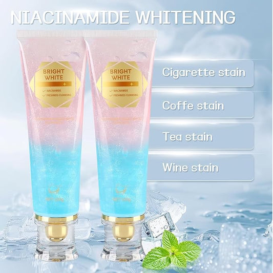 Niacinamide Whitening Toothpaste, Niacinamide Toothpaste with Natural Gentle Care Deep Stain Removal Clean, It Has a Powerful Effect of Whitening Teeth (2PC)