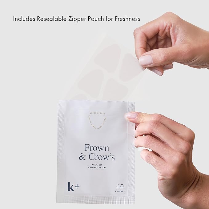 KPLUS K+ Wrinkle Patches for Forehead, Crow’s Feet & Smile Lines – Korean Overnight Patches with Hyaluronic Acid, Peptides & Adenosine (60 Count)