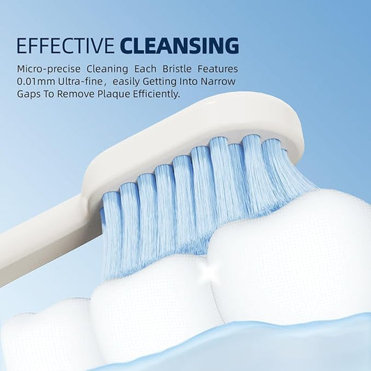 8-Pack Classic Manual Toothbrush Set, Extra Soft Activated-Charcoal Tapered Bristles, Eco-Friendly Biodegradable Handle with Travel Cap, Dentist-Recommended for Adults, 4 Colors