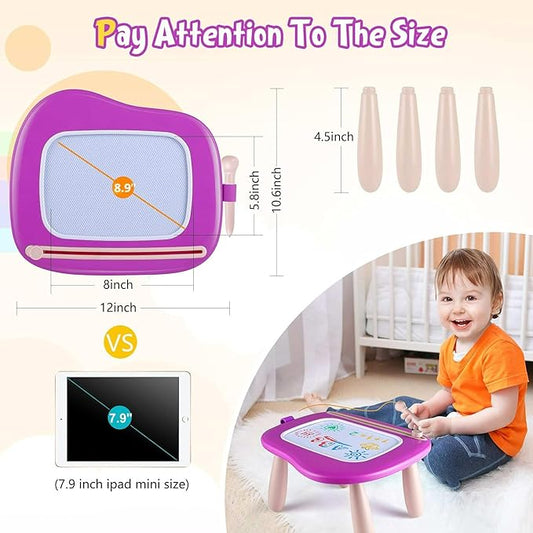 Smasiagon Toddler Toys Age 1-2 Year Old Boys Girls, Magnetic Drawing Doodle Board Valentines Day Gifts for Kids Educational Learning Toys for 1 2 3 Year Old Boys Girls Birthday Gifts (Purple)