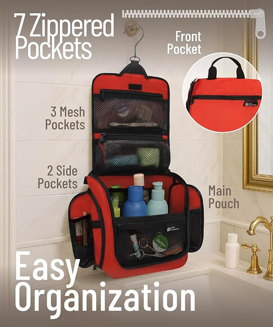 DD D&D Wanderlust D&D Hanging Travel Toiletry Bag for Men and Women – Cosmetics, Makeup and Toiletries Organizer Kit with 10 Compartments