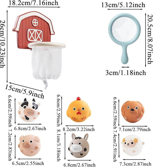 Kids Bath Toys, Interactive Water Game, Bathtub Basketball Hoop Suction Cups for Kids Boys Girls, Fun Pool Beach Bathroom Toy, Water Play Set for Bath Time Entertainment and Learning