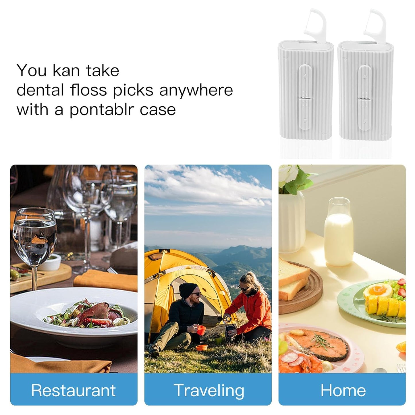 Ultra-Small Dental Floss Picks 2 Dispenser,Shred Resistant Flosser,20 Count Floss Sticks,Best Denal Tools for Oral Care,for Anywhere