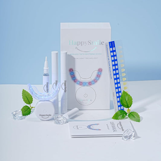 HappySmile LED & Pen Teeth Whitening Kit - Professional Oral Care for White Teeth - Includes Teeth Whitening Pen & LED for a Brighten Your Smile - Premium Teeth Whitening kit