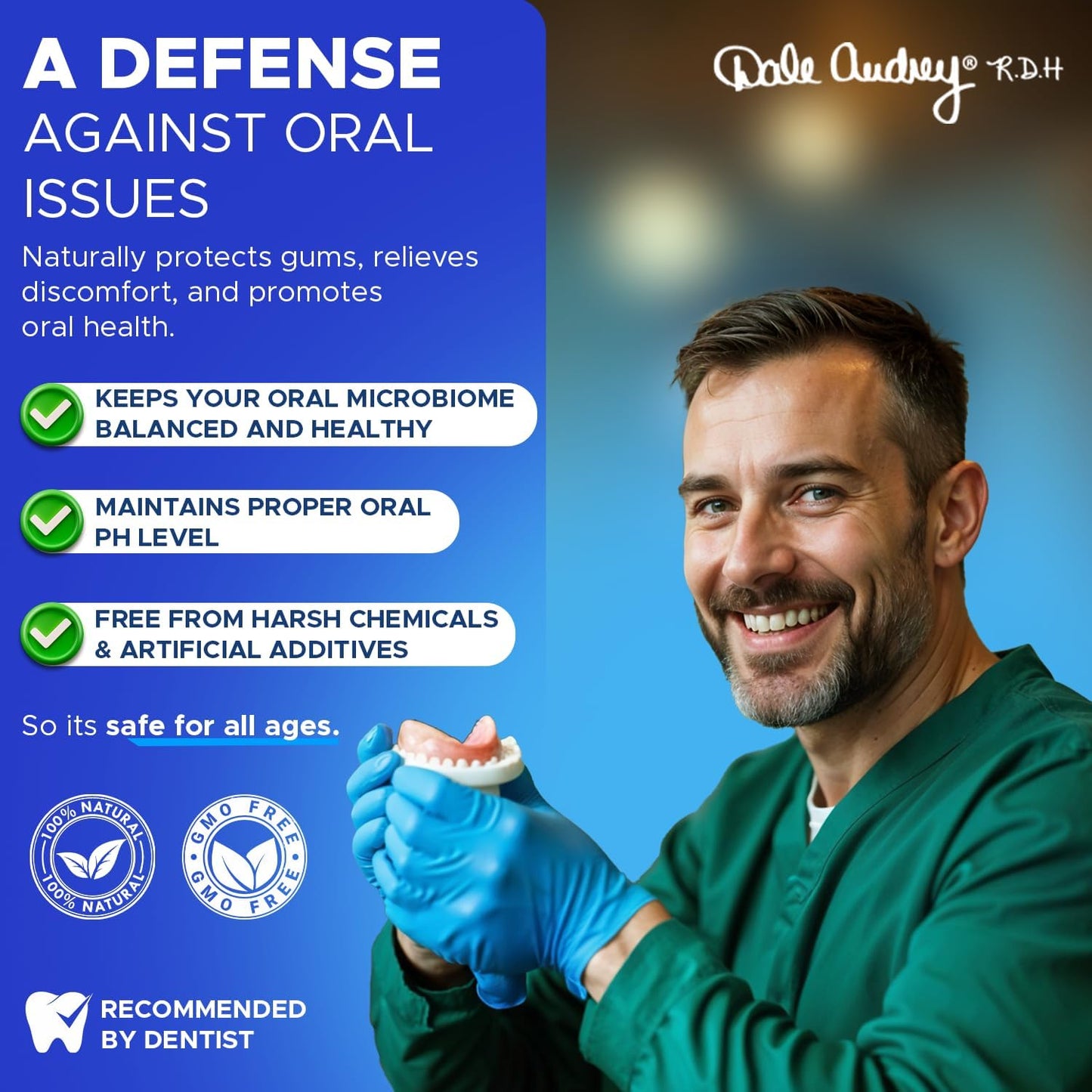 Dale Audrey Natural Pink Himalayan Saltwater Mouth Rinse | Organic Cinnamon Flavor I Fluoride Free Freshens Breath | Alcohol & Cruelty Free | Teeth Cleaner Mouthwash & Rinse for Healthy Gums-16 FL Oz