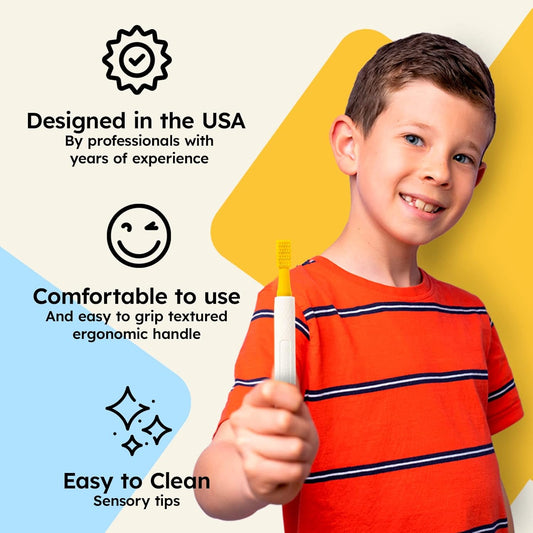 Gafly Therapens Oral Motor Therapy Tools Stimulate Speech and Feeding - Chewy Vibe Speech Therapy Toys Help Kids with Sensory Needs Chew & Relax - Oral Stimulator Kit Includes 4 Tips, Storage Pouch