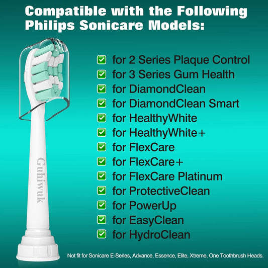 Replacement Toothbrush Heads for Philips Sonicare: Electric Toothbrush Replacement Heads Compatible with Sonicare Plaque Control ProtectiveClean 4100 5100 6100 C2 G2 W2, 6 Pack