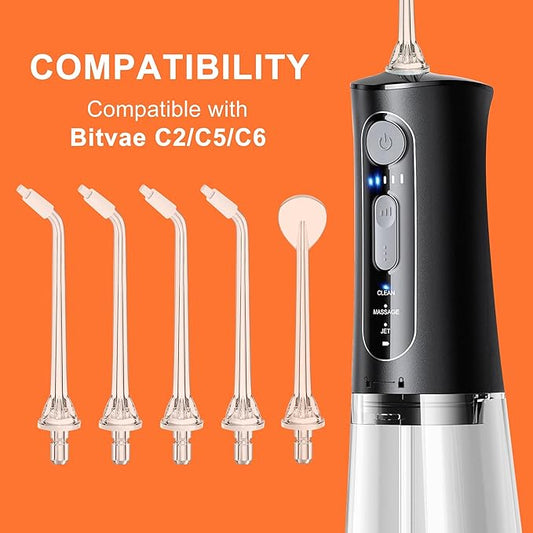 Replacement Head for Bitvae, Replacement Heads Oral Irrigator Refill Heads Jet Tips,Only Compatible C2/ C5/C6 water flosser(Pik Pocket Tips)