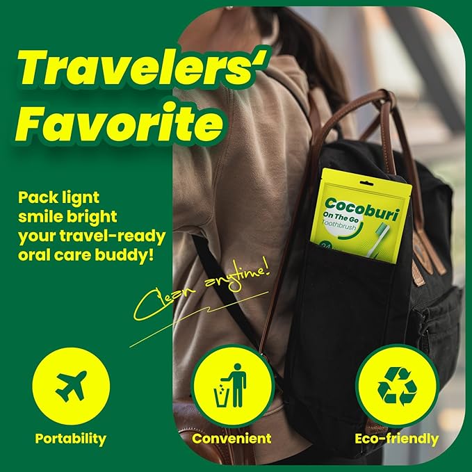 Disposable Mini Travel Toothbrushes,Prepasted On-The-Go Whitening,Individually Wrapped,Disposable,Prepasted Travel Toothbrushes- Peppermint Flavor -(24-Pack)