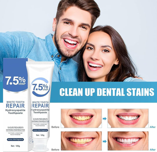 2PCS Hydroxyapatite Toothpaste, Deep Cleansing Toothpaste, Advanced Enamel Protection, Gentle and Effective Formula, Fresh Mint Flavor, for Sensitive Teeth