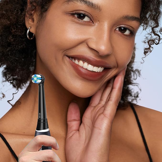 8PCS iO Replacement Heads Compatible with Oral B IO 2/3/4/5/6/7/8/9/10 Series Electric Toothbrush,Compatible with Oral B io Series Toothbrush Heads with Medium Bristles,Black