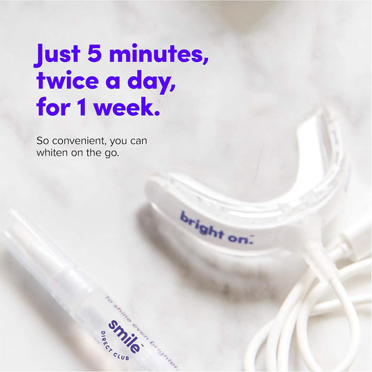 SmileDirectClub Teeth Whitening Kit with LED Light - 4 Pack Gel Pens - Professional Strength Hydrogen Peroxide