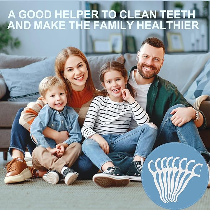 100 Count Dental Floss Picks, Easy Grip Handle Floss Picks for Teeth with Storage Box, Travel Floss Picks for Teeth Clean & Oral Care