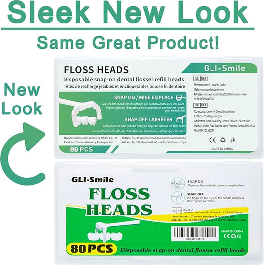 Ultraclean Access Flosser Refill Heads, Effective Plaque Removal for Proper Oral Care & Hygiene, Durable Flosser Refill Heads, PFAS Free, 80ct