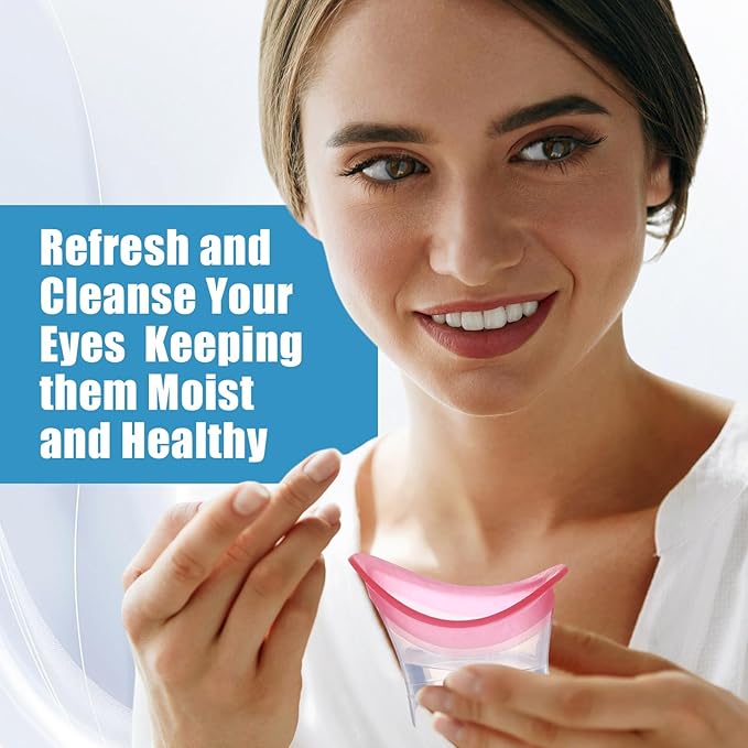 Patelai 20 Pcs Eye Wash Cup Silicone Wash Cups Bath Kit Portable Bath Washer Cleaning Care Tool Bulk for Eye Quick Rinse and Flush