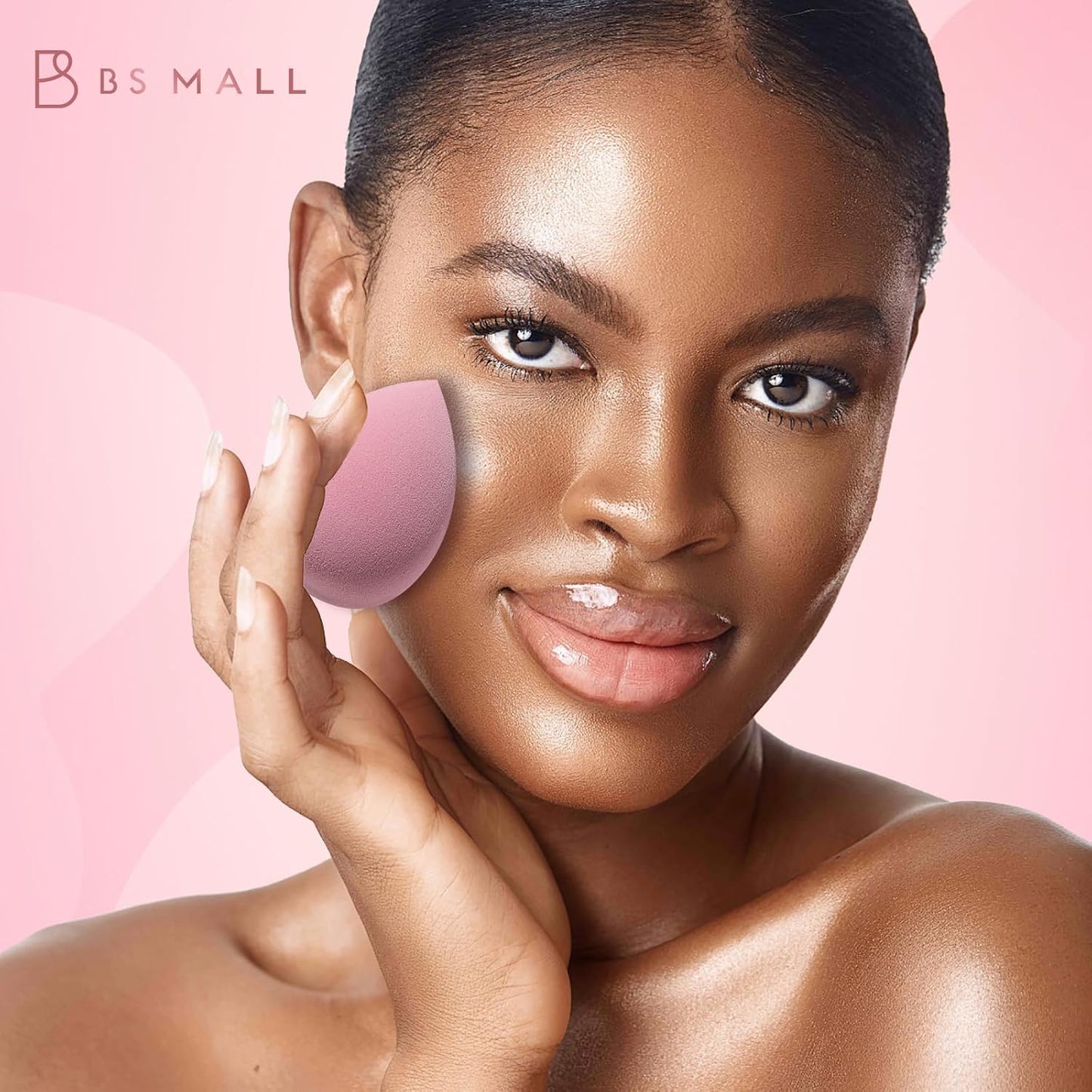 Makeup Sponge Set BS-MALLTriangle Puff 14 Pcs for Liquid, Cream, and Powder, Multi-colored Makeup Sponges and Mini Makeup Sponge (B-Pink)