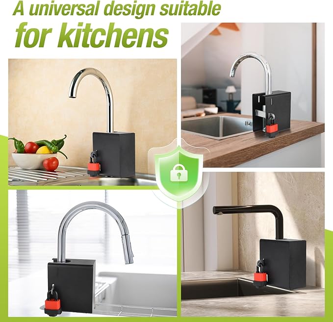 Faucet Lock Guard - Child Proof & Pet Proof Spigot Cover for Kitchen & Bathroom, Universal Anti-Touch Faucet Safety Protector for Kids Toddlers Babies | Double Check Sizes for faucets (Small)