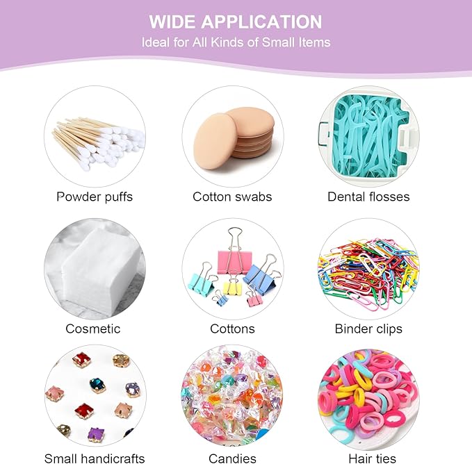 JGB Floss Pick Holder Container With One-Touch Opening, Quick Refill For Qtip, Cotton Swabs, Balls, Pads - Reusable Small Square Dispenser Box For Home, Hotel, Office Organizers and Storage - Pink