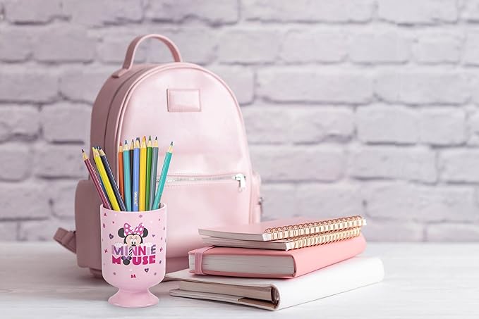 Jay Franco Disney Minnie Mouse Bathroom Tumbler - Pink Resin Toothbrush/Pencil Holder - Kids Bathroom Accessory