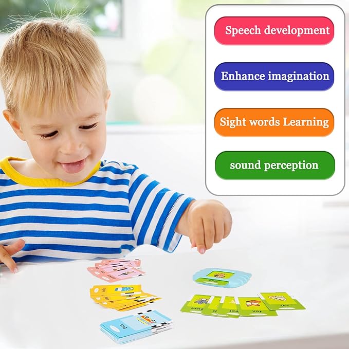 Toddler Learning Toys for 2 3 4 5 Year Old Boys and Girls, Autism Sensory Toys for Autistic Children, Speech Therapy Toys, 112 Cards - 224 Sight Words Talking Flash Cards